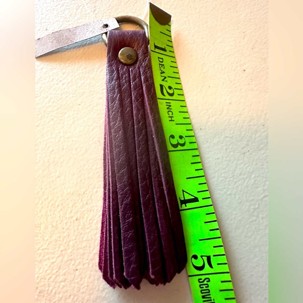 NEW Portland Leather Goods Plum Large Keychain Tassel